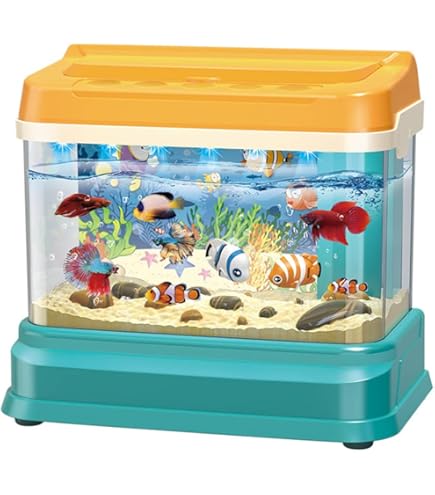 Amazon.co.jp: 小型水族館知育玩具 子供向け水槽おもちゃ LED